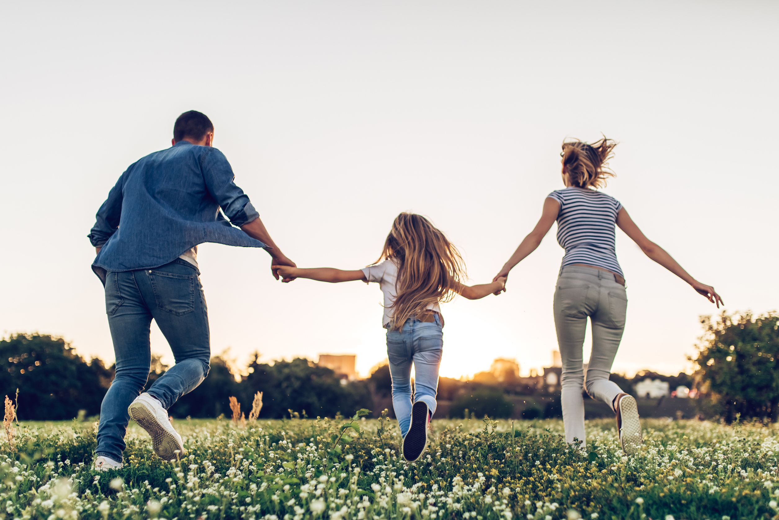 Happy family outdoors